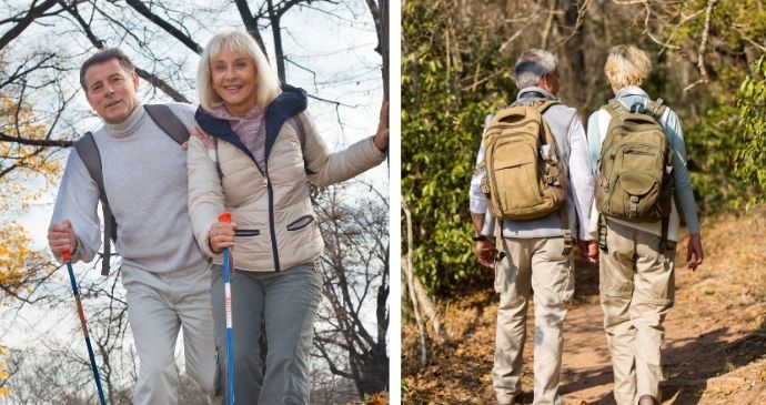 Wandern-Paar-Outdoor-naturverbundene Singles