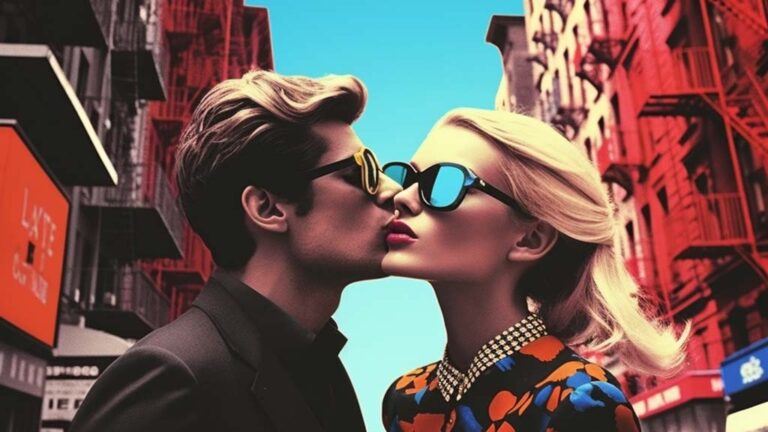 wanderlove - Warhol KI Illustration eines Paares in der Stadt